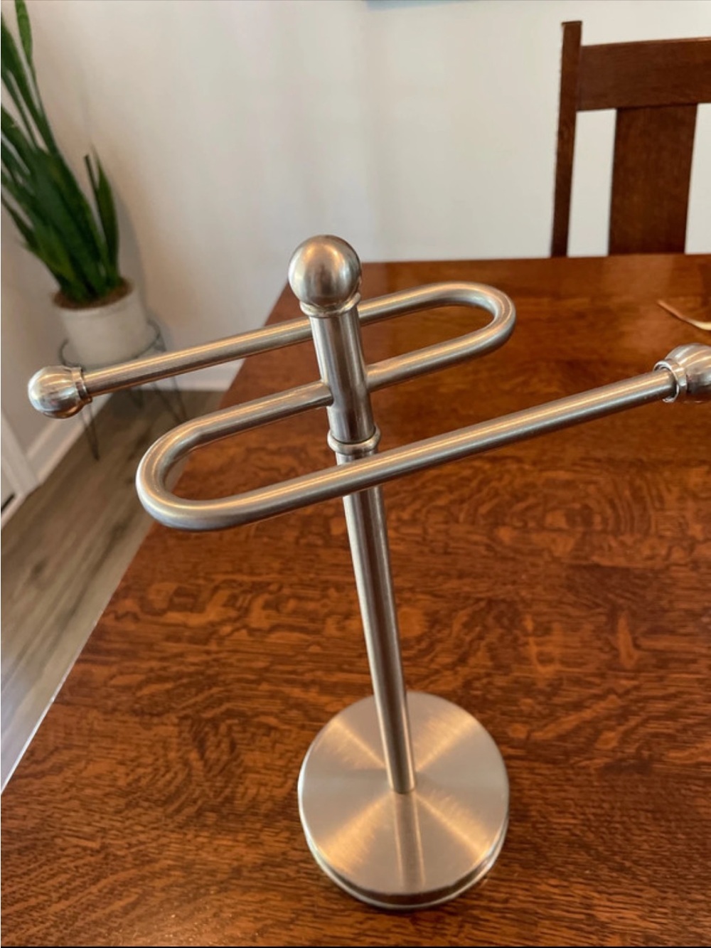 Kohls brushed nickel double hand towel or jewelry holder